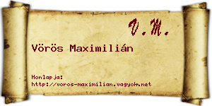 Vörös Maximilián névjegykártya