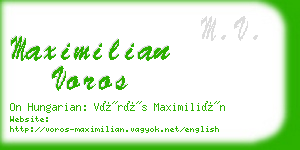 maximilian voros business card